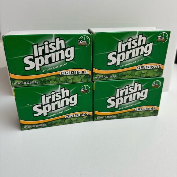 Vintage Lot of 4 Irish Spring Original Soap 3.75 oz Bars Made in USA - Picture 1 of 4